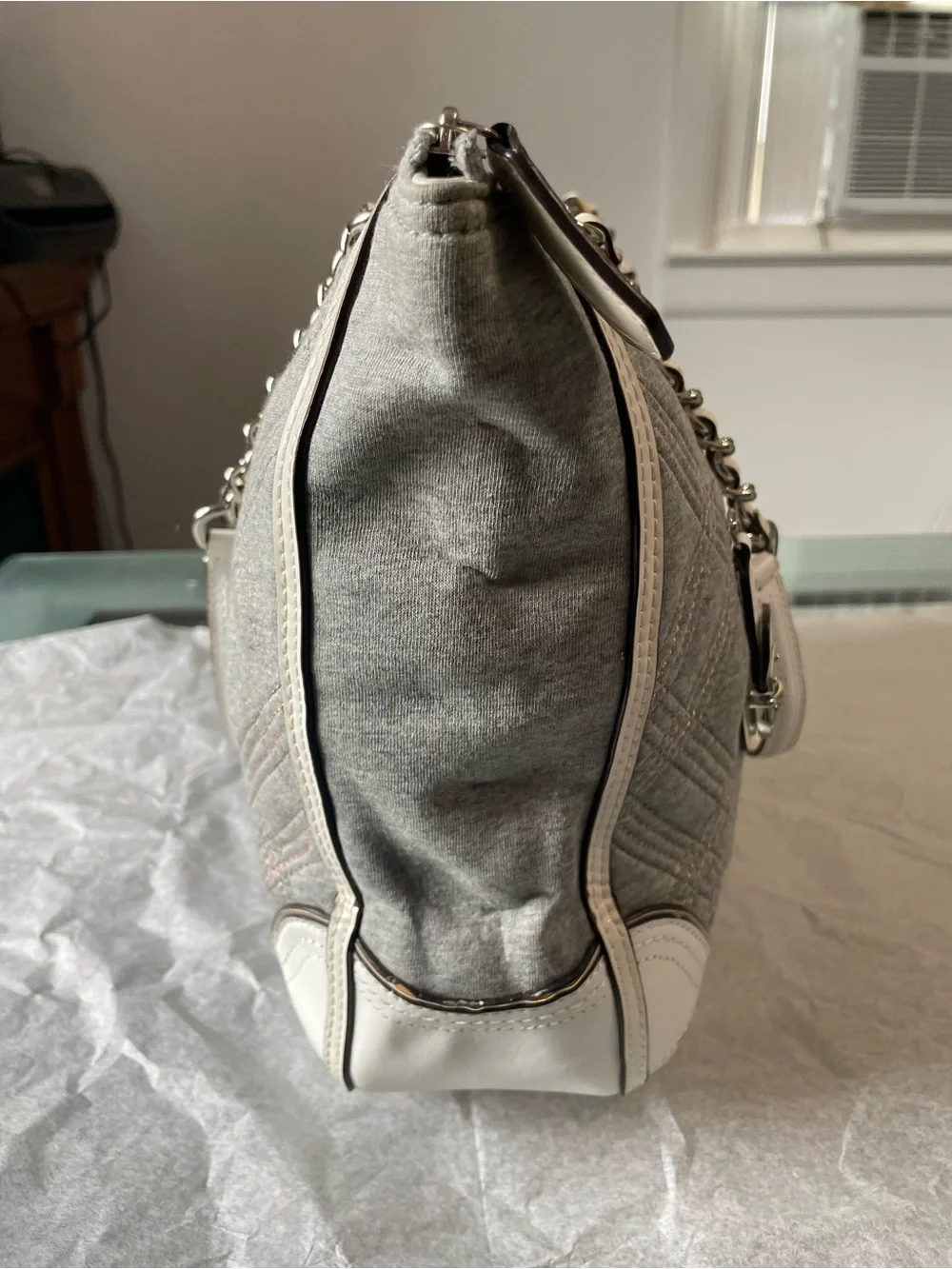 Coach Poppy 2013 EUC Quilted Jersey Small Chain Tote 2 Hangtags $278 Retail